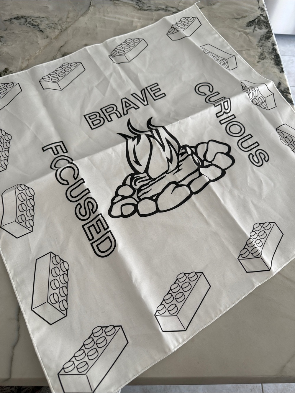 White and Black Bandana Scarf - given to LEGO team members